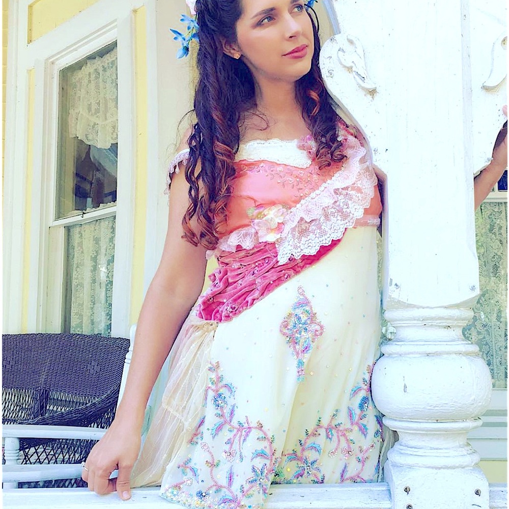 Handmade wearable art, boho hippie chic, size medium-large